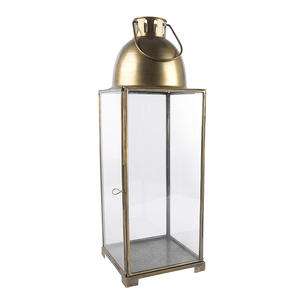 Vintage Gold Metal Glass <b>Lantern</b> <b>Candle</b> Holder Luxury Large Floor Decorative <b>Candle</b> <b>Lantern</b> forWedding Home Decor Outdoor Garden - Product Image 1