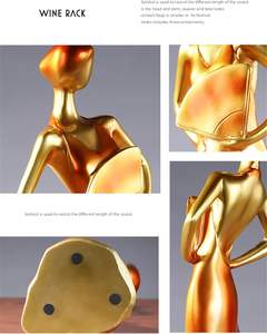 Modern Gold Aluminum Vintage Eco-Friendly Floral Pattern 3L Capacity <b>Wine</b> Bottle Holder Decorative Party Table Top <b>Rack</b> - Product Image 5