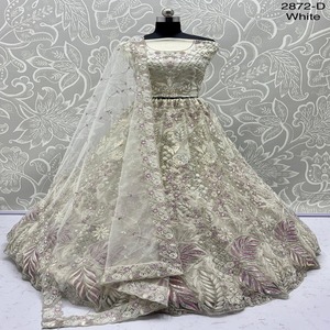 Magnifique Filet Traditionnel Lehenga Choli Riche Broderie Zircon Paillettes Grand Indien Pakistanais Célébrations De Mariage - Product Image 1