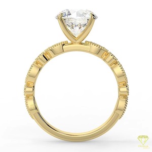 Anillo de compromiso de moissanita DEF VVS de corte cojín de alta calidad en oro blanco. Una opción elegante e impecable para las novias modernas. - Product Image 1