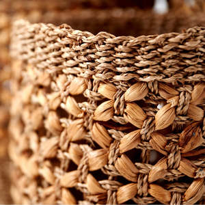 Water Hyacinth Woven <b>Basket</b> Set Handmade Open <b>Weave</b> Natural Storage <b>Baskets</b> Nesting Hyacinth Organizer Decorative Home Decor - Product Image 3