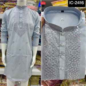 Vêtements ethniques indiens pour hommes Collection de vêtements ethniques de qualité supérieure en soie de qualité supérieure avec broderie Kurta avec ensemble de pyjama en coton Raymond - Product Image 3