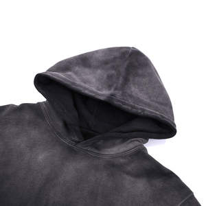 Hip Hop Streetwear surdimensionné de haute qualité Y2k personnalisation poids lourd impression graphique hommes lavage à l'acide à capuche - Product Image 6
