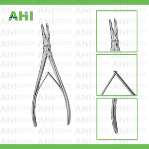 Rongeur à os Ruskin à action composée, morsure de 3 mm, 150 mm, droit, en acier inoxydable chirurgical, pince à os, forceps manuel, certifié CE - Product Image 2