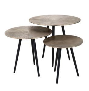 Premium <b>Black</b> Glossy Nesting <b>Tables</b> with Gold <b>Metal</b> Legs for Luxury Home Decor and Elegant Modern Styling Finish - Product Image 2