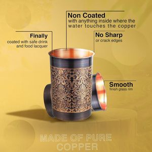 Meilleure vente de verre gravé en métal cuivre pur fait à la main pour la maison hôtel restaurant utilisé au meilleur prix - Product Image 4