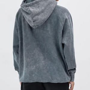 Sudadera con capucha de mujer con lavado ácido Vintage de alta calidad 100% algodón ajuste holgado antipilling ropa de calle transpirable otoño con Capucha forrada larga - Product Image 4