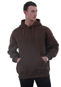 Suéter con Capucha de Terciopelo de Doble Cara para Hombre, Informal, para Otoño, Nuevo, Talla Grande, Moderno, Cálido, Holgado, Liso, Teñido - Product Image 4