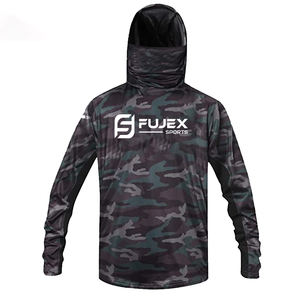 Sudadera con capucha de manga larga UPF 50 + UV para hombre personalizada 100% poliéster protección solar camisa de pesca suavidad Hoddies opciones de talla grande - Product Image 4