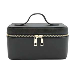 Anne Leather <b>Large</b> Capacity <b>Cosmetics</b> Case with Zipper Closure Feature-Handled Makeup Organizer <b>Bag</b> Custom Logo Pattern - Product Image 6