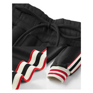 Conjunto Deportivo de Dos Piezas para Hombre, Sudadera con Cremallera Completa, Traje Deportivo Informal para Exteriores, para Correr, con Rayas Deportivas, Negro - Product Image 3