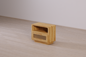 Mesita de noche minimalista de madera maciza hecha en Indonesia, diseño tradicional para el hogar, interior, apartamento, dormitorio y muebles de sala de estar - Product Image 4
