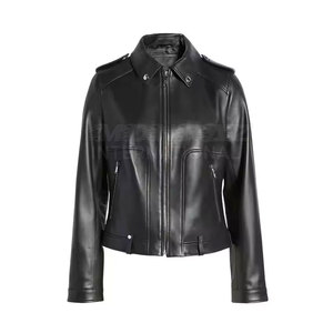 Pakistan Manufacturer Women's <b>Long</b> Breathable Winter Warm <b>Leather</b> <b>Jackets</b> with Cotton Filling Best Price - Product Image 5