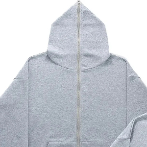 Vente en gros de sweats à capuche avec fermeture éclair 100% coton personnalisés pour hommes sweats à fermeture éclair intégrale poids élevé vêtements de rue polaire hiver délavé à la pierre - Product Image 5