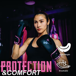 Venta caliente Unisex de alta calidad PU logotipo personalizado guantes de boxeo personalizados con su logotipo para el entrenamiento de artes marciales - Product Image 4