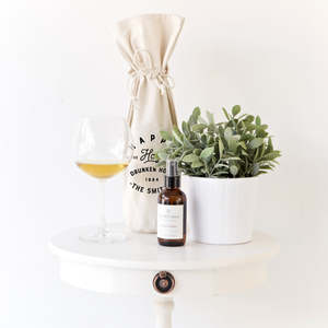 Cotton Canvas Wine Bag Happy in the Haze of a Drunken Hour-Gift Bag - Product Image 4