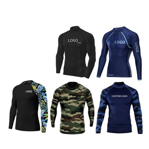 Trendy Flexwear MMA Rashguard Unisex Full Sleeve Quick Dry Breathable 220g Heat-Transfer Printed Front Logo Athletic - Product Image 1