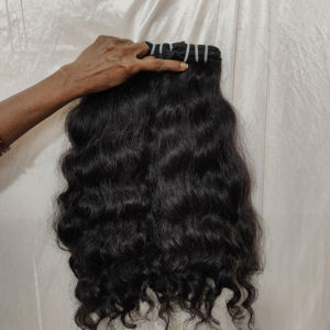 Precio de Fábrica al por Mayor. Cabello Virgen Indio Remy Sin Procesar. Cabello Natural Ondulado de Templo del Sur de la India, Gran Venta - Product Image 1