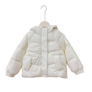2025 chaqueta cálida con capucha de invierno para niños y niñas a prueba de viento con cremallera Puffer prendas de vestir exteriores cuello alto estilo de calle patrón decorado - Product Image 1