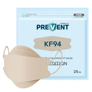 Cheongyeon Sky Co., Ltd. PREVANT 3D Máscara de protección contra el polvo amarillo (KF94) 25 Bolsa