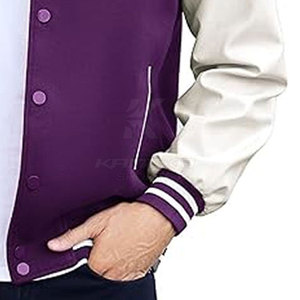 Veste Letterman pour homme, décontractée, chaude, écologique, respirante, col montant, logo sur le devant, pour l'hiver, usage quotidien - Product Image 4