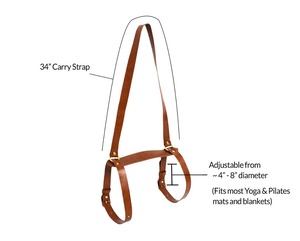 Hebilla de buena calidad, correa de mango de cuero REAL, manta para acampar y Picnic, alfombrilla, soporte para Manta, WOK Premium Heavy Duty - Product Image 4