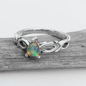 Anillo de piedras preciosas de ópalo de fuego de Plata de Ley 925 hecho a mano indio, ajuste de bisel de joyería de plata fina hecho a medida para mujeres/a granel - Product Image 3