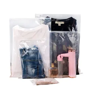 Eco Friendly Transparent Zipper Reusable Ziplock T Shirt Bags With Logo Custom Printed For Clothing Pouches