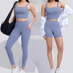 Ensemble 3 pièces avec impression par sublimation de logo personnalisé nouveau style de legging de yoga taille haute soutien-gorge de sport réversible grande taille - Product Image 1