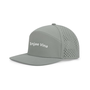 Sombrero de Golf perforado con corte láser de 6 paneles de poliéster 100% de alta calidad, logotipo impreso personalizado, gorra impermeable de ala plana para deportes al aire libre - Product Image 2