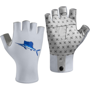Gants de pêche demi-doigts avec logo personnalisé, gants de sports nautiques et de plongée personnalisés, impression par sublimation, protection UV - Product Image 1