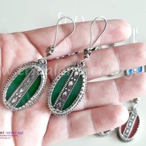 Pendientes de plata alemanes Kuchi bohemios, joyería étnica afgana hecha a mano, pendientes tribales llamativos - Product Image 6