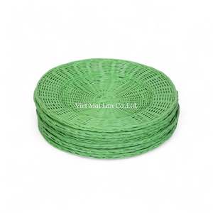 Assiette de présentation en rotin naturel tressée à la main au Vietnam pour la décoration de table à manger, utilisation en restaurant et mode de vie écologique - Product Image 6