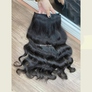 Haute Qualité CLIP IN Extensions De Cheveux Vietnamiens Vierge Cuticule Humaine Alignée Double Dessiné Doux Soyeux Texture Usine Directe - Product Image 1