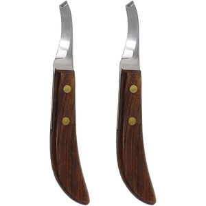 Couteau à sabot en acier inoxydable avec manche en bois Instrument de toilettage pour chevaux à lame fixe durable - Product Image 1