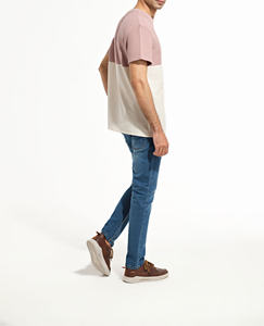 เสื้อยืดคอกลมแขนสั้นสองสีแบบสวมหัวสำหรับทุกเพศเสื้อแฟชั่นแบบมีสไตล์ - Product Image 4