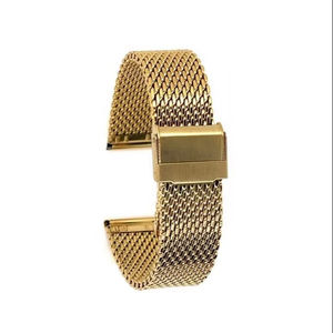 Bracelet de montre unisexe WD011 en acier inoxydable doré, de luxe, professionnel, étanche, respirant, durable, réglable, souple et léger - Product Image 1