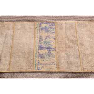 Turkish Vintage Rug 1.5x4 ft (45x122 cm), <b>Brown</b> Bordered <b>Wool</b> Rug - Product Image 4