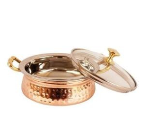 Suministro Directo de Fábrica de Kadhai de Acero Inoxidable y Cobre, Su Compañero de Cocina Definitivo, Kadhai de Acero Inoxidable con Fondo de Cobre - Product Image 1