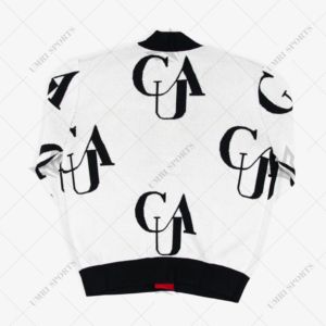 Customized CAU Clark Atlanta 'LOVE JONES' Winter Appliques HBCU Logo V-Neck Knitted <b>Cardigan</b> - Product Image 2