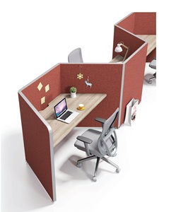 Modern 6-Person Convertible Wooden <b>Office</b> Desk Unique Panel Style Workstation for Computer Use - Product Image 1