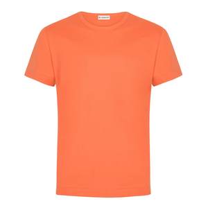 Camiseta básica naranja para hombre con cuello redondo Pima, manga corta con estampado de color sólido digital - Product Image 5