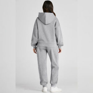 Survêtement unisexe en molleton épais d'hiver, gris, à capuche, pour le sport, jogging, 360g, respirant, personnalisable, OEM, vente en gros - Product Image 2