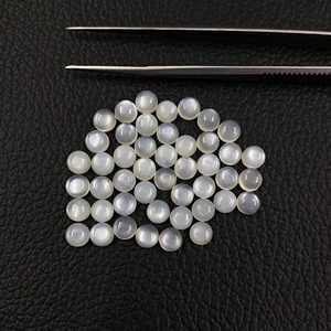 Haute qualité naturel blanc 4mm pierre de lune Cabochon lisse pierres précieuses calibrées en vrac pour la fabrication de bijoux approvisionnement en gros - Product Image 5