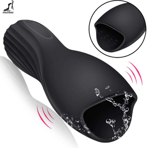 Masturbador Masculino Automático Negro, Copa Vibradora con Succión, Textura de Silicona, Botón de Encendido/Apagado, Resistente al Agua, Funciona con Batería - Product Image 5