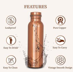 Handcrafted 100% Pure Copper <b>Water</b> <b>Bottle</b> Jointless & Leak-Proof <b>Metal</b> Flask Luxury Copper Drinkware Luxury Copper <b>Water</b> <b>Bottle</b> - Product Image 5
