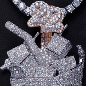 Tùy chỉnh Iced out cup Mặt dây chuyền 925 Sterling bạc với vvs moissanite | hip hop đồ trang sức nhỏ giọt Mặt dây chuyền với khối băng - Product Image 2