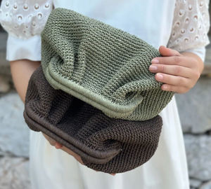 Pochette en crochet raphia | Sac à main d'été en paille tissée | Pochette pochette avec métal caché verrouillé - Product Image 2