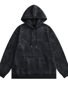 เสื้อสเวตเตอร์สวมหัวโอเวอร์ไซส์ของผู้ชายเสื้อมีฮู้ดแบบย้อนยุคซักกรดระบายอากาศได้ดี3D ผ้าเทอร์รี่ออกแบบปัก - Product Image 2