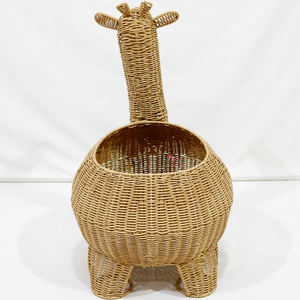 Cesta de almacenamiento de jirafa de jacinto de agua natural hecha a mano, organizador de juguetes ecológico para niños y decoración de guardería - Product Image 4